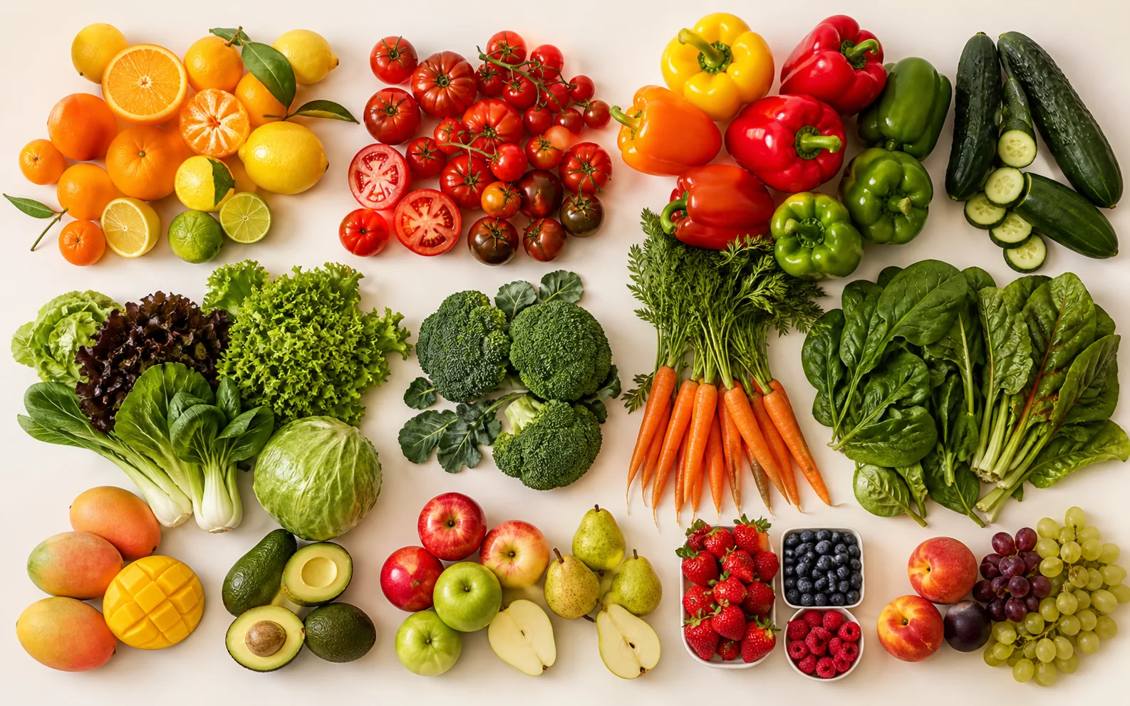 Surtido de frutas verduras y hortalizas frescas